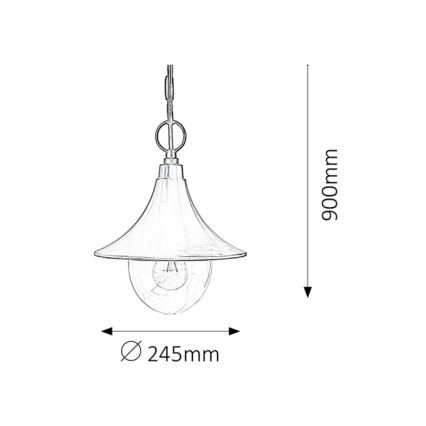 Rabalux - Lampadario da esterno 1xE27/100W/230V