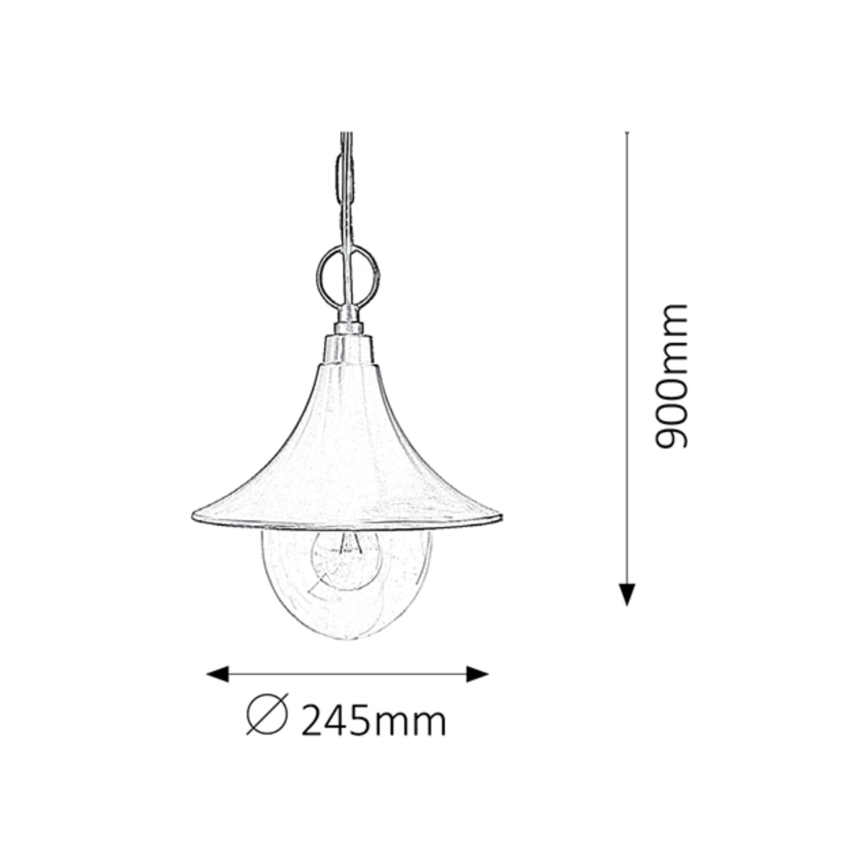 Rabalux - Lampadario da esterno 1xE27/100W/230V