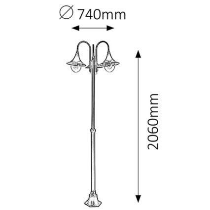 Rabalux - Lampada da esterno 3xE27/100W/230V IP44 206 cm