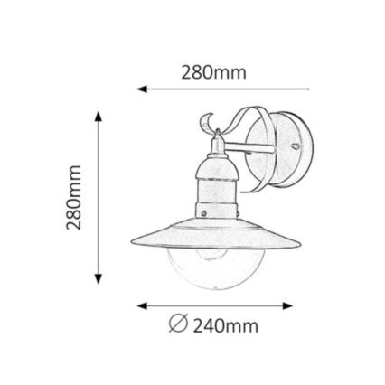 Rabalux - Applique da esterno 1xE27/60W/230V IP44