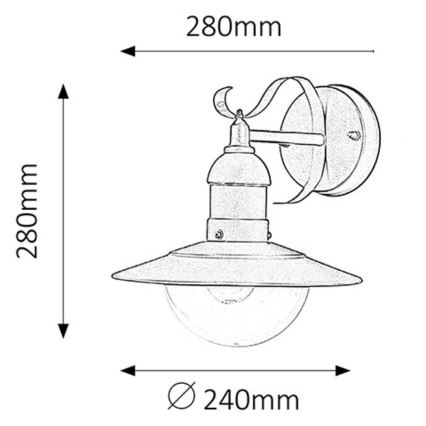 Rabalux - Applique da esterno 1xE27/60W/230V IP44