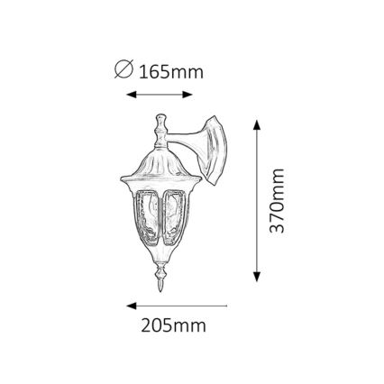 Rabalux - Applique da esterno 1xE27/60W/230V IP43 nero