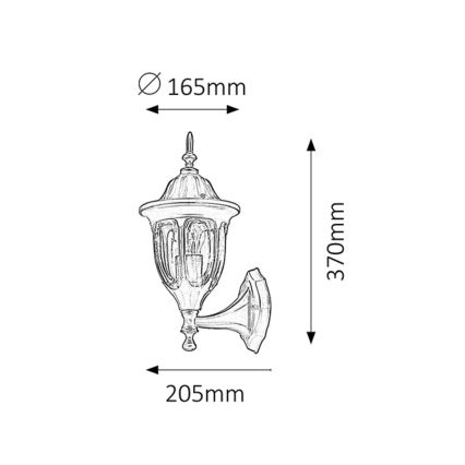 Rabalux - Applique da esterno 1xE27/60W/230V