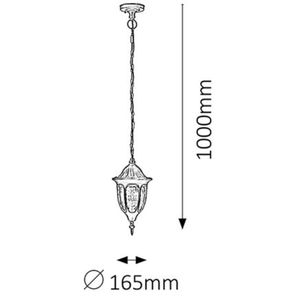 Rabalux - Lampadario da esterno 1xE27/60W/230V IP43 nero