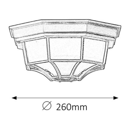 Rabalux - Plafoniera da esterno 1xE27/100W/230V IP44 nera