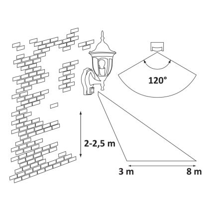 Rabalux - Lampada da esterno con sensore 1xE27/60W/230V