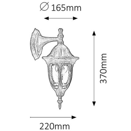 Rabalux - Applique da esterno 1xE27/60W/230V