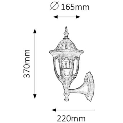 Rabalux - Applique da esterno 1xE27/60W/230V