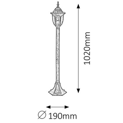 Rabalux - Lampada da esterno 1xE27/60W/230V IP43 dorata/nera/patina