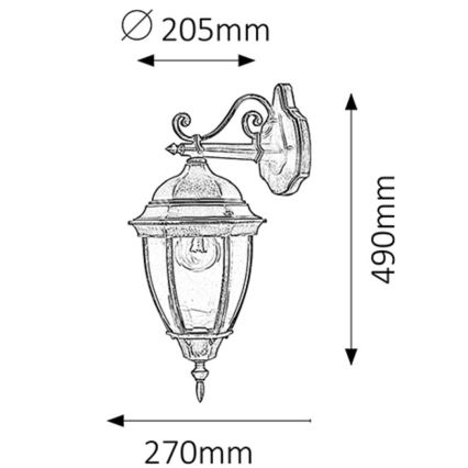 Rabalux - Applique da esterno 1xE27/100W/230V