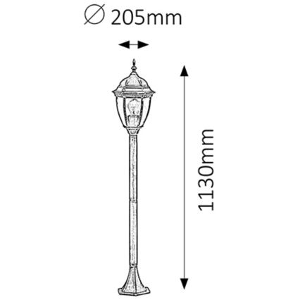 Rabalux - Lampada da esterno 1xE27/100W/230V IP44 113 cm