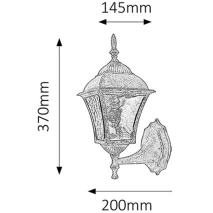 Rabalux - Applique da esterno 1xE27/60W/230V