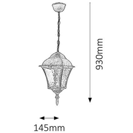 Rabalux - Lampadario da esterno 1xE27/60W/230V