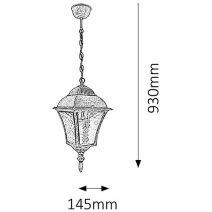 Rabalux - Lampadario da esterno 1xE27/60W/230V