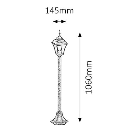 Rabalux - Lampada da esterno 1xE27/60W/230V IP44