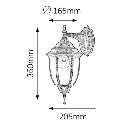 Rabalux - Applique da esterno 1xE27/60W/230V