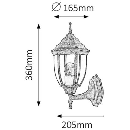 Rabalux - Applique da esterno 1xE27/60W/230V