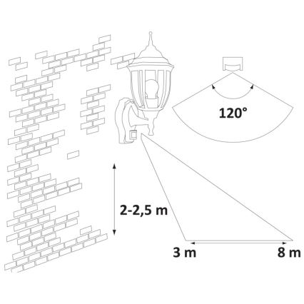 Rabalux - Lampada da esterno con sensore 1xE27/60W/230V