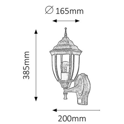 Rabalux - Lampada da esterno con sensore 1xE27/60W/230V