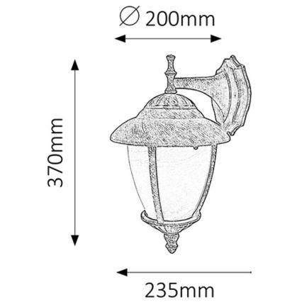 Rabalux - Applique da esterno 1xE27/60W/230V