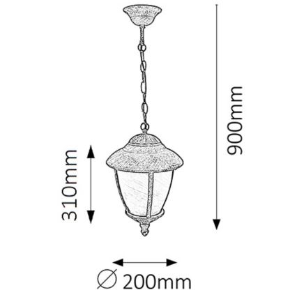 Rabalux - Lampadario da esterno 1xE27/60W/230V