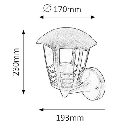 Rabalux - Applique da esterno 1xE27/60W/230V