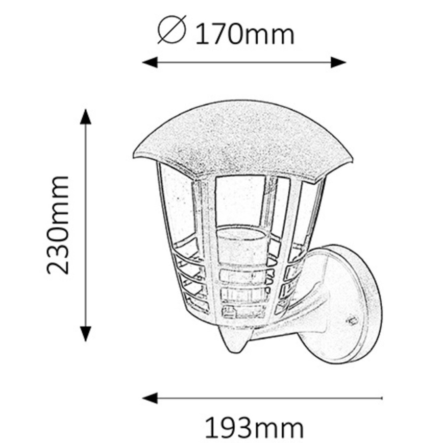 Rabalux - Applique da esterno 1xE27/60W/230V