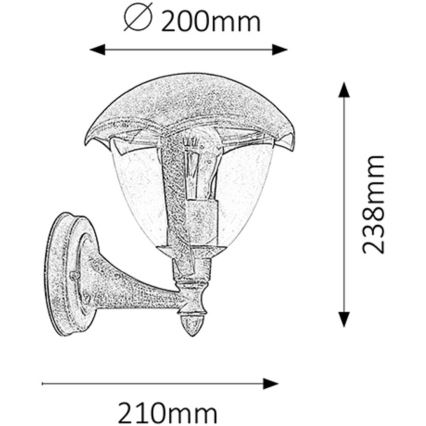 Rabalux - Lampada da esterno 1xE27/40W/230V