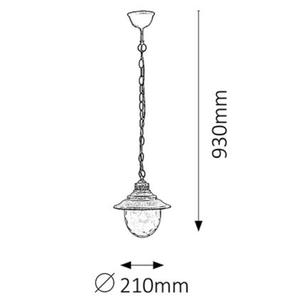 Rabalux - Lampadario da esterno 1xE27/60W/230V