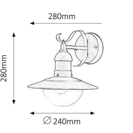 Rabalux - Applique da esterno 1xE27/60W/230V