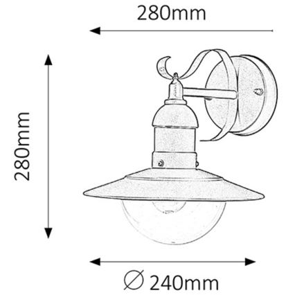 Rabalux - Applique da esterno 1xE27/60W/230V