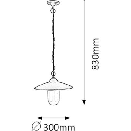 Rabalux - Lampada a sospensione da esterno 1xE27/60W