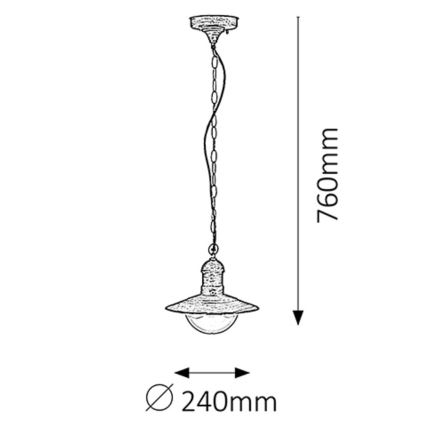 Rabalux - Lampada a sospensione da esterno 1xE27/60W