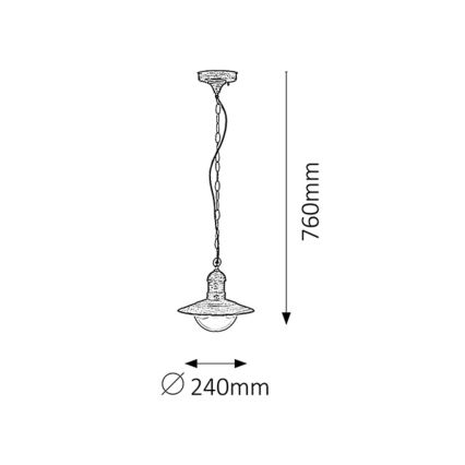 Rabalux - Lampada a sospensione da esterno 1xE27/60W