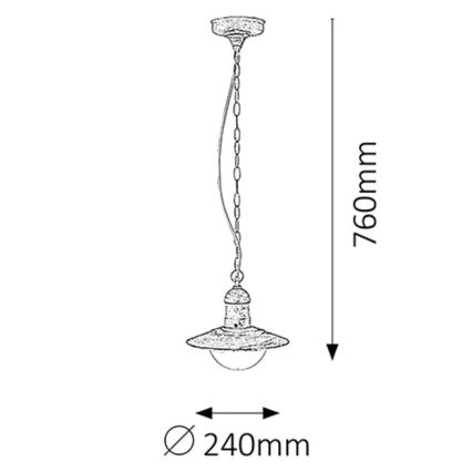 Rabalux - Lampada a sospensione da esterno 1xE27/60W