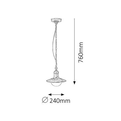 Rabalux - Lampada a sospensione da esterno 1xE27/60W