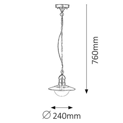 Rabalux - Lampada a sospensione da esterno 1xE27/60W