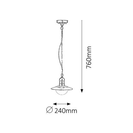 Rabalux - Lampada a sospensione da esterno 1xE27/60W