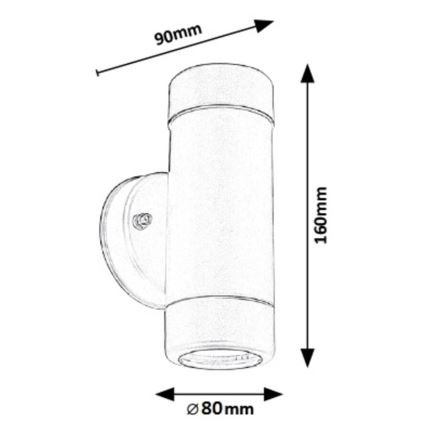 Rabalux - Applique da esterno 2xGU10/10W/230V IP44 nero