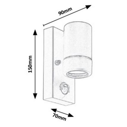 Rabalux - Applique da esterno con sensore 1xGU10/10W/230V