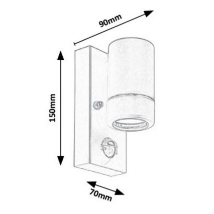 Rabalux - Applique da esterno con sensore 1xGU10/10W/230V IP44 bianco