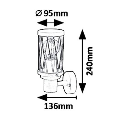 Rabalux - Applique da esterno 1xE27/40W/230V IP44