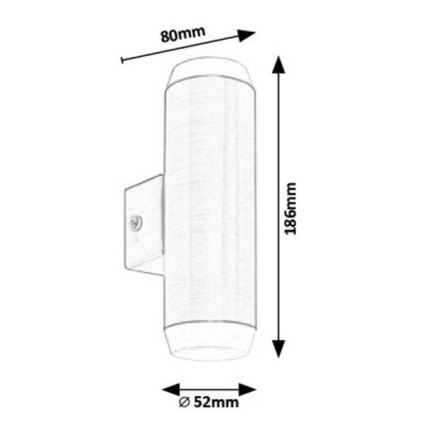 Rabalux - Applique a LED da esterno 2xLED/4W/230V saténový cromo opaco IP44
