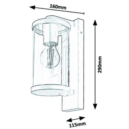 Rabalux - Applique da esterno 1xE27/60W/230V IP44