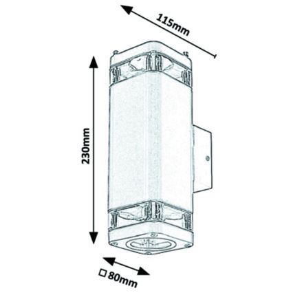 Rabalux - Applique da esterno 2xGU10/25W/230V IP44 nero