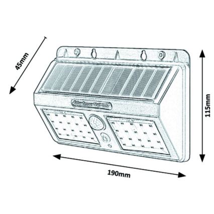 Rabalux - Applique LED solare con sensore IP44