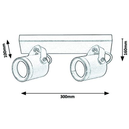 Rabalux - Faretto da muro da esterno 2xGU10/35W/230V IP44