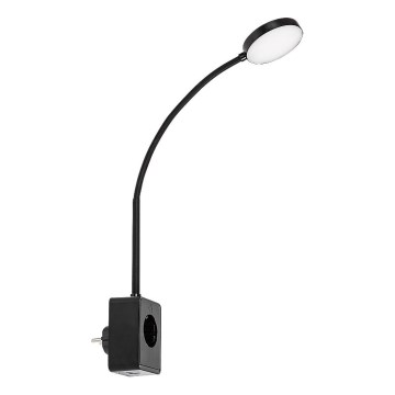 Rabalux - Lampada da parete dimmerabile LED/4W/230V con porta USB per presa 3000/4000/6000K nera