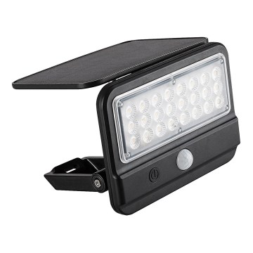 Rabalux - Lampada da parete solare LED con sensore LED/7W/3,7V IP54 nero 3000 mAh