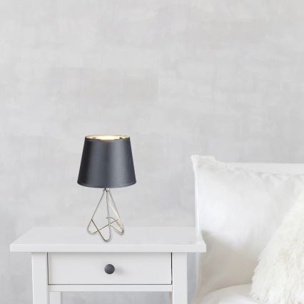 Rabalux - Lampada da tavolo 1xE14/40W/230V grigio/cromo lucido